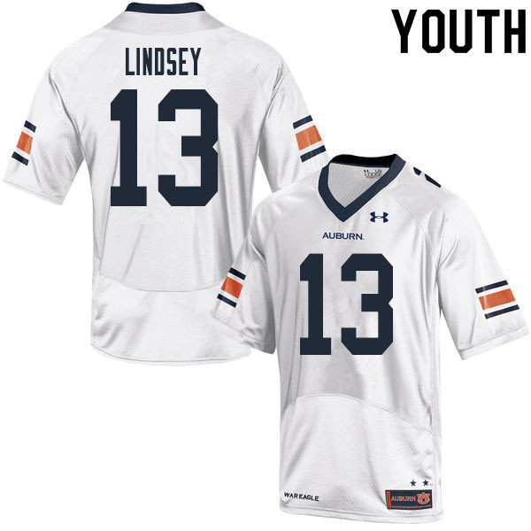 Auburn Tigers Youth Trey Lindsey #13 White Under Armour Stitched College 2020 NCAA Authentic Football Jersey VEL5574HE